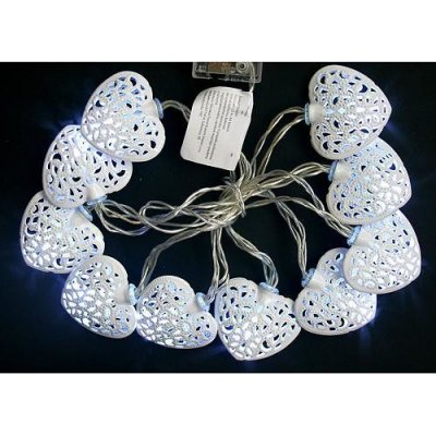 MagicHome Řetěz Metal Heart bílá 2xAA ST2170830 – Hledejceny.cz