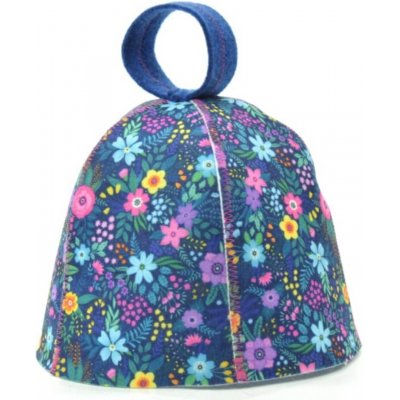 Velforia Čepice Zvonek tmavě modrá s kytičkami – Sleviste.cz