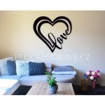 Block Engrave Dřevěná dekorace Srdce-Love 50x47cm – Hledejceny.cz