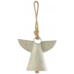 Stříbrný kovový zvonek s korálky Angel - 17*9*28 cm - J-Line by Jolipa – Hledejceny.cz