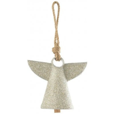 Stříbrný kovový zvonek s korálky Angel - 17*9*28 cm - J-Line by Jolipa – Hledejceny.cz