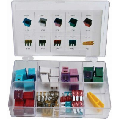 ASTA A-41EFK Autopojistky ploché nožové a zásuvné JCase, 5-50 A, sada 41 dílů – Sleviste.cz