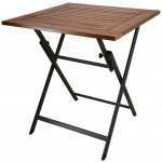 LIVARNO Hliníkový skládací stůl Valencia 70 x 70 cm hnědá – Sleviste.cz