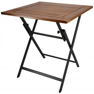 LIVARNO Hliníkový skládací stůl Valencia 70 x 70 cm hnědá – Sleviste.cz