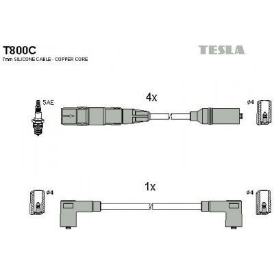 Sada kabelů pro zapalování TESLA T800C – Hledejceny.cz