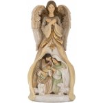 Clayre & Eef Béžová antik dekorace anděl se svatou rodinou Angel - 15*12*30 cm – Hledejceny.cz