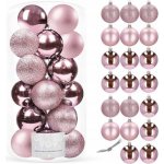 SPRINGOS Vánoční baňky růžové mix 4cm sada 20ks – Zboží Mobilmania