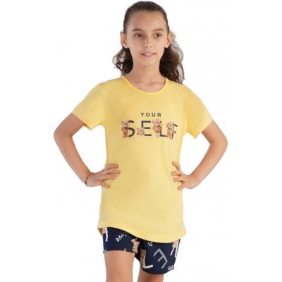 Žluté i modré dívčí pyžamo YOU SELF PLYŠOVÝ MEDVÍDCI F žlutá – Zboží Dáma