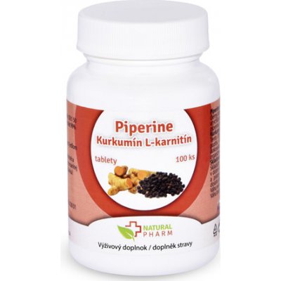 Natural Pharm Piperine + Kurkumín + L-karnitín 100 tablet – Hledejceny.cz