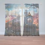 Sablio Záclony Parní lokomotiva v kouzelné krajině: 2ks 150x250cm – Hledejceny.cz