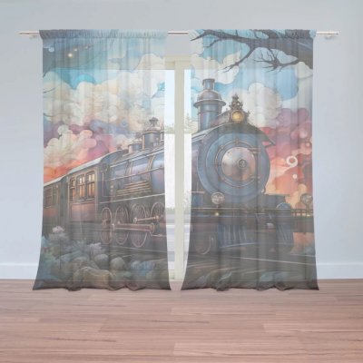 Sablio Záclony Parní lokomotiva v kouzelné krajině: 2ks 150x250cm – Hledejceny.cz