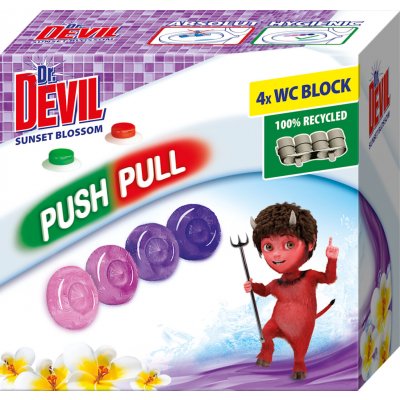 Dr. Devil Sunset Blossom Push Pull WC blok bez košíku 4 x 20 g – Sleviste.cz