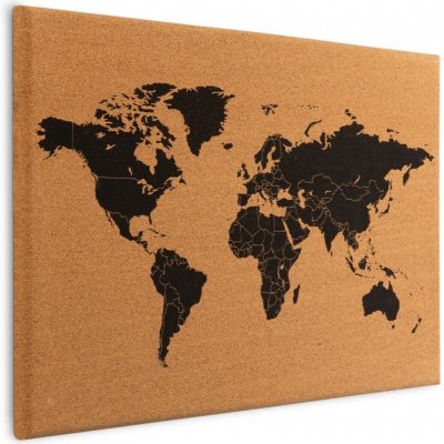 Allboards TK64_MAP korková nástěnka mapa světa 60 x 40 cm – Zboží Mobilmania