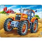 Larsen Výukové Oranžový traktor 37 dílků – Zboží Mobilmania