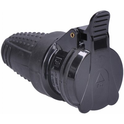 Solight Kabelová zásuvka gumová do vlhka P77 230V/16A/IP44, černá | Zboží Auto
