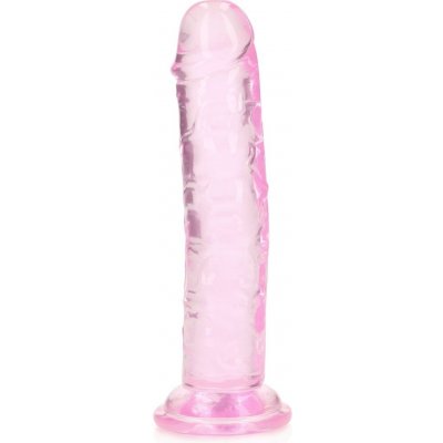 RealRock Crystal Clear Realistic 6″ růžové dildo s přísavkou 15,5 x 2,8 cm