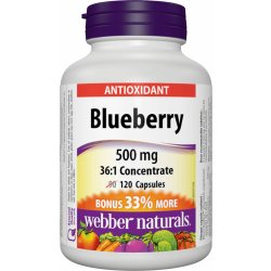 Webber Naturals Borůvky blueberry 500 mg 120 kapslí