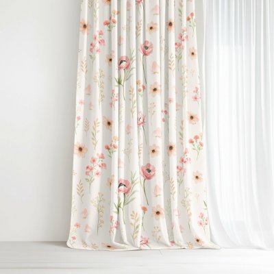 Goldea dekorační závěs luca - růžové kvítí 280x150 cm – Hledejceny.cz