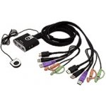 Aten CS-692 DataSwitch 2:1 (kláv.,HDMI,myš,audio) USB, s kabely, DO – Zboží Živě