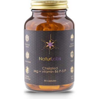 NaturLabs Chelated Mg + Vitamin B6 P-5-P 90 kapslí