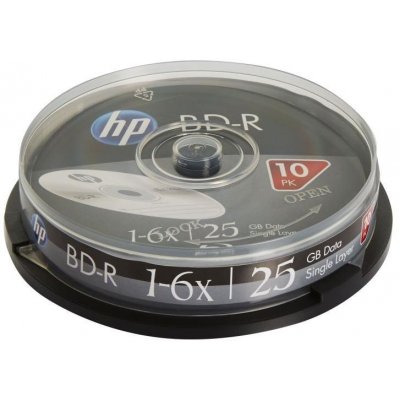 HP BD-R SL 25GB 6x, cakebox, 10ks (69321) – Zboží Živě