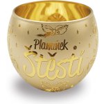 Nekupto Skleněný vánoční svícen Zářivé Vánoce – Plamínek Štěstí – Hledejceny.cz