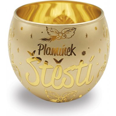 Nekupto Skleněný vánoční svícen Zářivé Vánoce – Plamínek Štěstí – Hledejceny.cz