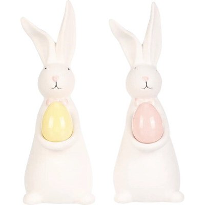 Figurka zajíc s vajíčkem porcelánový 7 x 8 x 19 cm – Hledejceny.cz