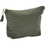 Madam Stoltz kosmetická taštička Checked Cotton zelená – Sleviste.cz