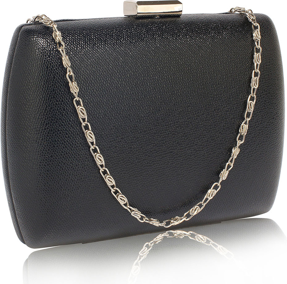 L&S black Hard Case Evening bag LS-LSE00335 black