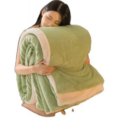 OEM fleece deka silná a teplá velmi měkká zelená 200x230