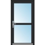 OknaDvereNaMiru.cz Vchodové plastové dveře SLOUPKOVÉ Celoprosklené s příčkou ořech 100 x 210 cm – Zboží Mobilmania