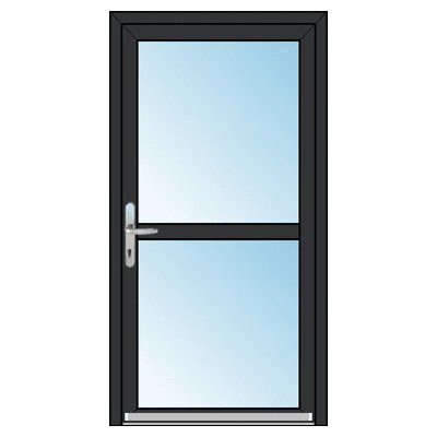 OknaDvereNaMiru.cz Vchodové plastové dveře SLOUPKOVÉ Celoprosklené s příčkou ořech 100 x 210 cm – Zboží Mobilmania