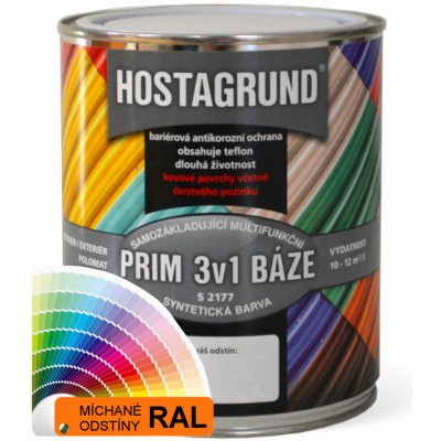 Barvy a laky Hostivař Hostagrund prim 3v1 S2177 0,75 L RAL 7033 cementová šedá
