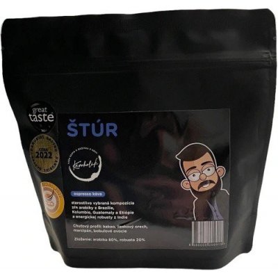 KÁVOHOLIK Káva Štúr Espresso A/R 80/20 zrnková 250 g – Hledejceny.cz