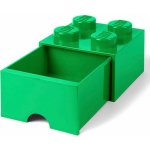 LEGO® Úložný box 250 x 252 x 181 s šuplíkem tmavě zelená – Sleviste.cz