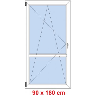 Soft Balkonové dveře s příčkou otevíravé a sklopné Winchester/Bílá levé 90 x 180 cm – Hledejceny.cz