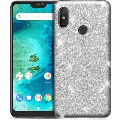 Pouzdro Back Glitter 2v1 pro Xiaomi Redmi Mi 9 SE Transparent Silver