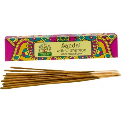 Namaste India vonné tyčinky Sandalwood a Cinnamon 15 g – Hledejceny.cz