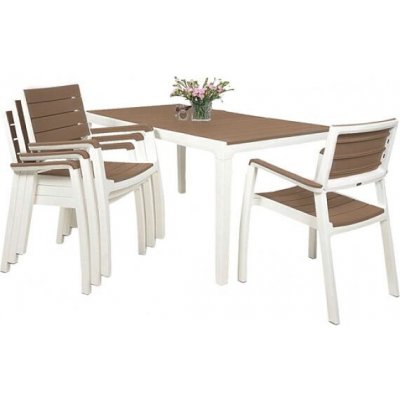 Keter Harmony set stůl + 4 židle bílý / cappuccino