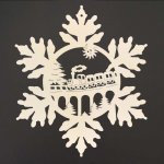 AMADEA Dřevěná ozdoba vločka s vláčkem 20 cm – Hledejceny.cz