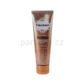 Fake Bake Shimmer třpytivé samoopalovací mléko odstín Shimmer Medium (Instant Tan Lotion, Wash-off) 125 ml