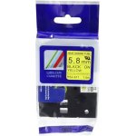 Kompatibilní páska Brother HSe-611, 5,8mm x 1,5m, černý tisk / žlutý podklad – Zbozi.Blesk.cz