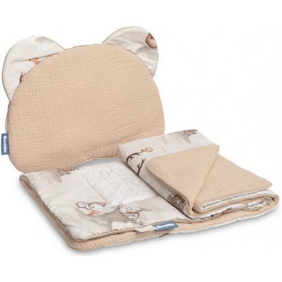 Sensillo Mušelínový set Lesní zvířátka meruňková – Zboží Dáma