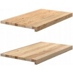 VidaXL Parapety 2 ks, neošetřené, 70x40x2 cm, masivní dubové dřevo – Sleviste.cz