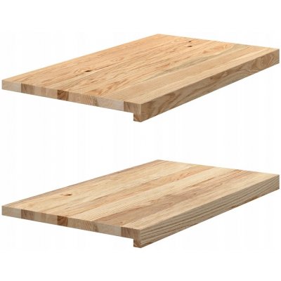 VidaXL Parapety 2 ks, neošetřené, 70x40x2 cm, masivní dubové dřevo – Sleviste.cz