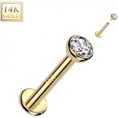 Šperky4U zlatý piercing do brady labreta ZL01244-1206-YG – Zboží Dáma