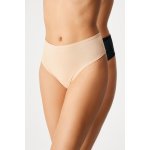 Astratex 2PACK Tanga Bamboo Mina s vysokým pasem černobéžová – Zboží Dáma
