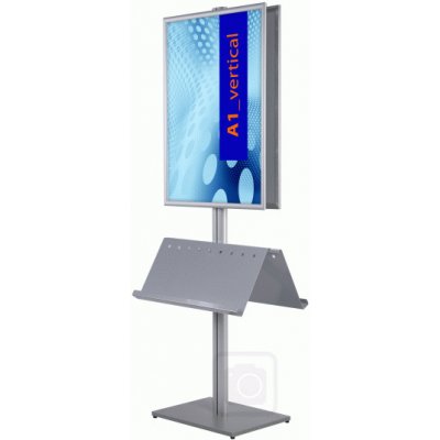 Jansen Display Info Pole stojan oboustranný ostrý roh bez kapsy na letáky A1 – Sleviste.cz