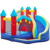 Skákací hrad Outsunny Nafukovací skákací hrad Hrací hrad pro vnitřní a venkovní skákací plochu Míčový bazén se skluzavkou Vodní skluzavka s přepravní taškou Záplaty pro děti od 3 let 290 x 270 x 230 cm
